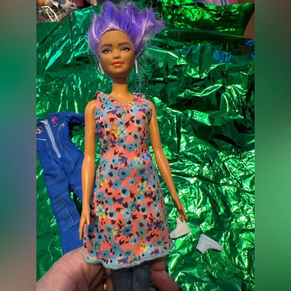Barbie Fashionista purple haired punk rock Barbie doll